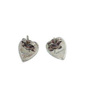 Gucci Silver Trademark Heart Earrings | AlmaBagz