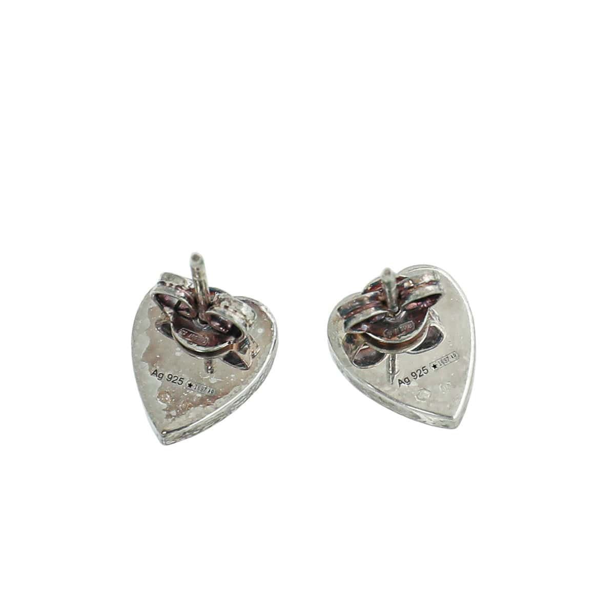 Gucci Silver Trademark Heart Earrings | AlmaBagz