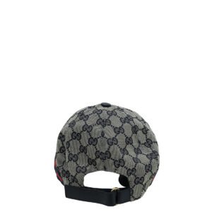 Gucci Navy Blue GG Web Large Baseball Hat | AlmaBagz