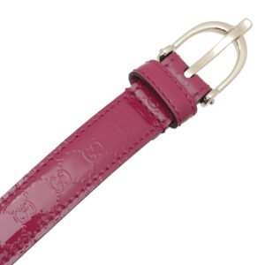 Gucci Red Violet Stirrup Buckle Belt 30 | AlmaBagz