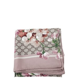 Gucci Antique Rose Multicolor GG Blooms Print Silk Scarf | AlmaBagz