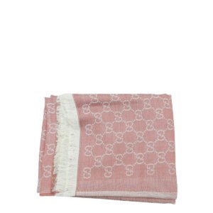 Gucci Pink GG Print Silk Wool Scarf | AlmaBagz