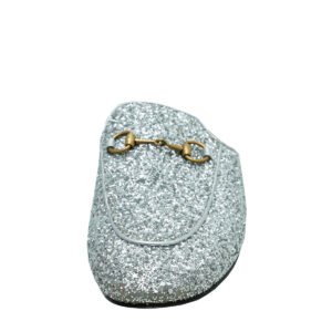 Gucci Silver Glitter Princetown Mules 39.5 | AlmaBagz