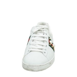 Gucci White Ace Web Pearl Studs Sneaker 39 | AlmaBagz