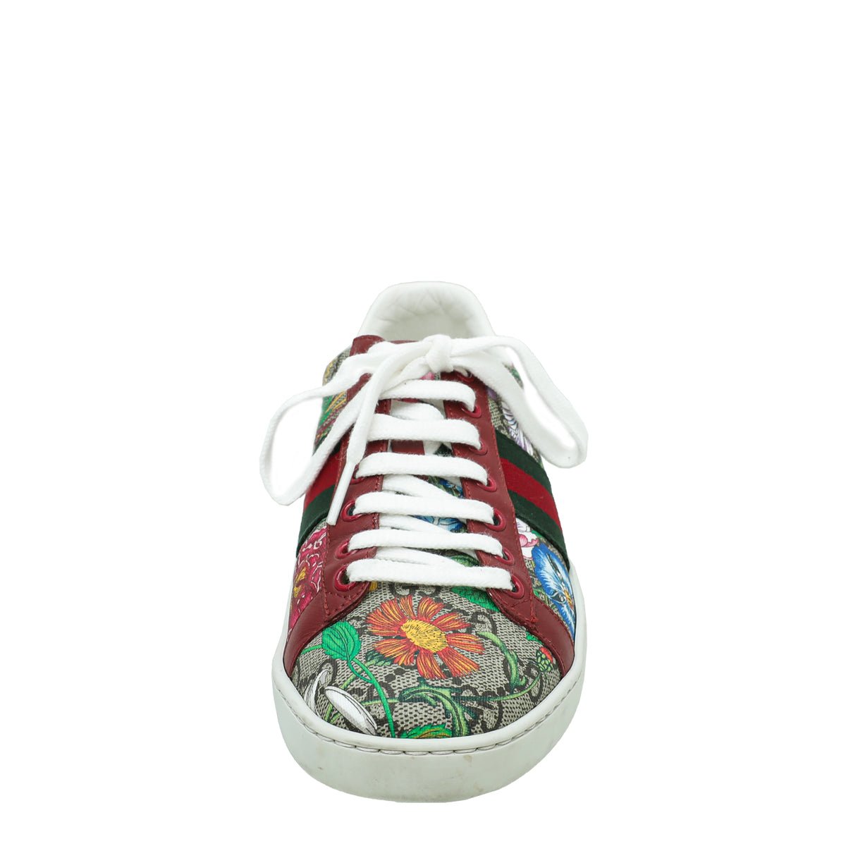 Gucci Ebony Multicolor GG Supreme Floral Print Ace Sneaker 36.5 | AlmaBagz