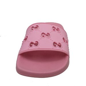 Gucci Pink GG Slide Rubber Sandal 38 | AlmaBagz