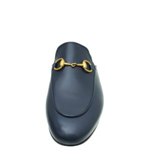 Gucci Navy Blue Princetown Mules 35.5 | AlmaBagz