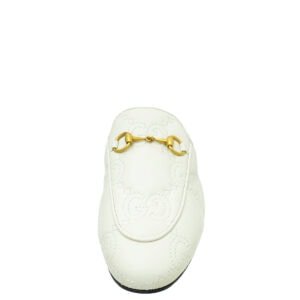 Gucci White GG Jumbo Embossed Princetown Mules 36.5 | AlmaBagz