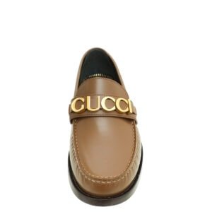Gucci Brown Logo Loafer 8 | AlmaBagz