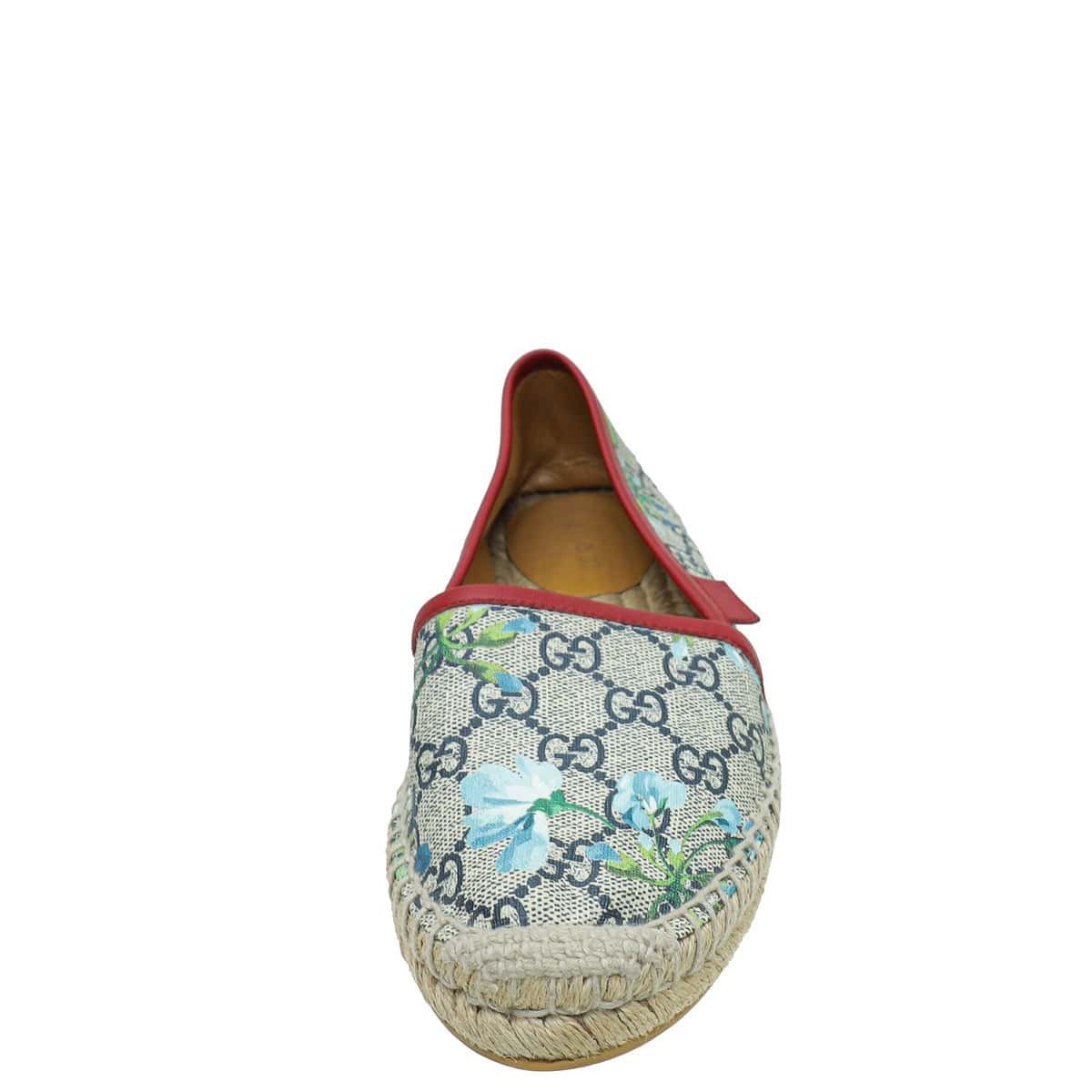 Gucci Bicolor GG Blooms Print Flat Espadrille 35 | AlmaBagz