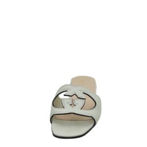 Gucci Cream Interlocking G Cut Out Flat Sandal 38.5 | AlmaBagz