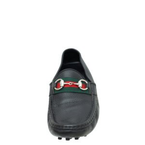 Gucci Black Web Horsebit Loafers 39 | AlmaBagz