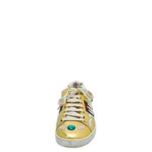 Gucci Gold Baskets Ace Strass Sneaker 39 | AlmaBagz