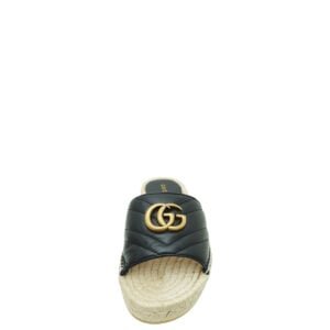 Gucci Black GG Marmont Espadrille Slide Sandals 35.5 | AlmaBagz