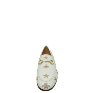 Gucci Mystic White Bee Star Embroidered Jordaan Horsebit Loafer 36.5 | AlmaBagz