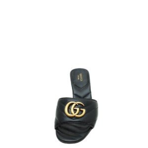 Gucci Black GG Marmont Slide Mules Sandal 36 | AlmaBagz