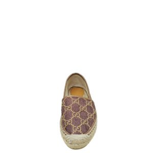 Gucci Metallic Bronze Lurex Embroidered GG Espadrille Flats 37 | AlmaBagz