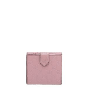 Gucci Pink Guccissima Interlocking G French Wallet | AlmaBagz