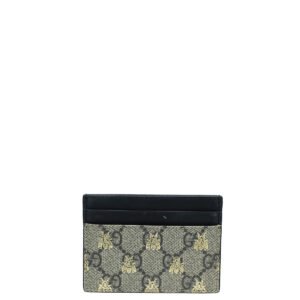 Gucci Bicolor GG Supreme Bee Card Holder | AlmaBagz