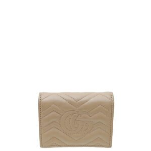 Gucci Dusty Pink GG Marmont Card Case Wallet | AlmaBagz