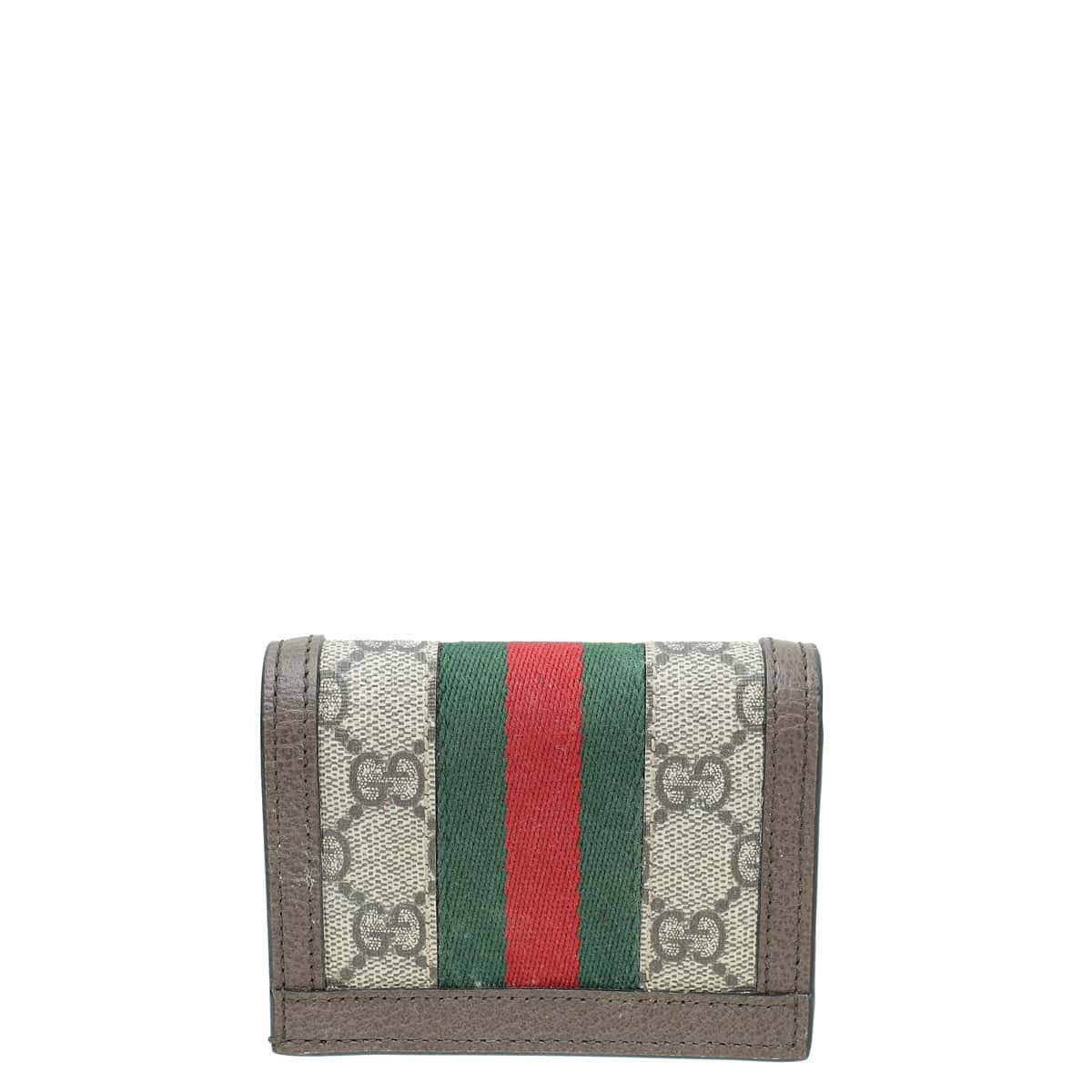 Gucci Bicolor GG Supreme Ophidia Card Case | AlmaBagz
