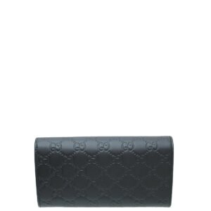 Gucci Black GG Guccissima Bow Continental Wallet | AlmaBagz