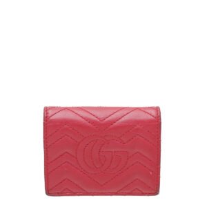 Gucci Red GG Marmont Card Case | AlmaBagz