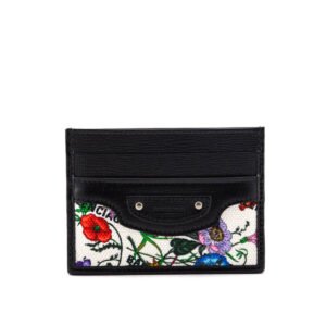 Gucci x Balenciaga Canvas Azalea Calfskin Flora Logo Print Neo Classic Card Holder | AlmaBagz
