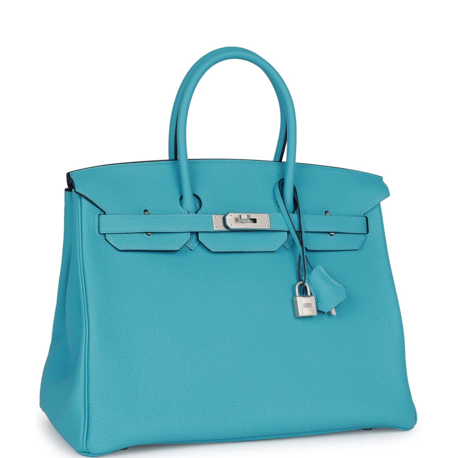 Hermes Special Order (HSS) Birkin 35 Bleu du Nord Verso Togo Brushed Palladium Hardware | AlmaBagz