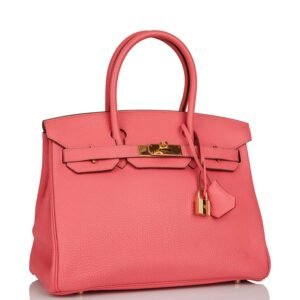 Hermes Birkin 30 Rose Lipstick Togo Gold Hardware | AlmaBagz