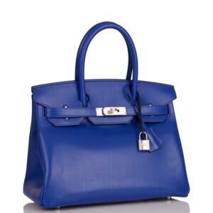 Hermes Birkin 30 Bleu Electric Tadelakt Palladium Hardware | AlmaBagz