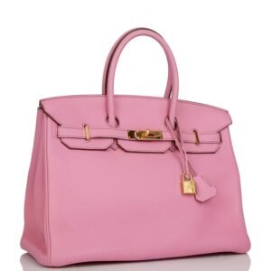 Hermes Birkin 35 Bubblegum Togo Gold Hardware | AlmaBagz