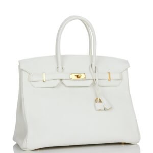 Hermes Birkin 35 White Clemence Gold Hardware | AlmaBagz