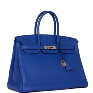 Hermes Birkin 35 Bleu Electric Togo Palladium Hardware | AlmaBagz