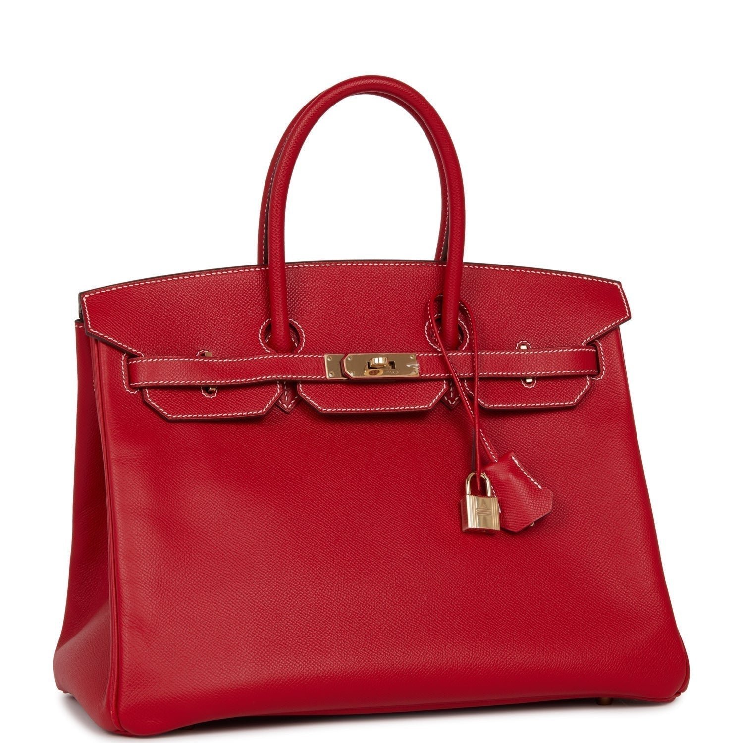 Hermes Birkin 35 Rouge Casaque Candy Epsom Permabrass Hardware | AlmaBagz