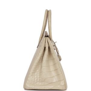 Hermes Birkin 35 Beton Matte Alligator Palladium Hardware | AlmaBagz