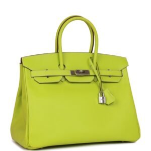 Hermes Birkin 35 Kiwi Candy Epsom Palladium Hardware | AlmaBagz