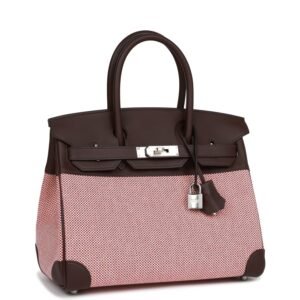 Hermes Quadrille Birkin 30 Rouge Sellier Toile and Swift Palladium Hardware | AlmaBagz