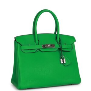 Hermes Birkin 30 Bambou Clemence Palladium Hardware | AlmaBagz