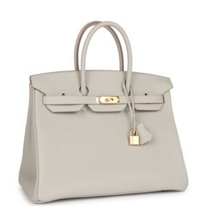 Hermes Birkin 35 Gris Perle Togo Gold Hardware | AlmaBagz