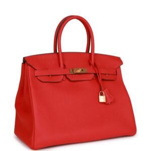 Hermes Birkin 35 Rouge de Coeur Togo Gold Hardware | AlmaBagz