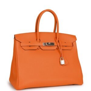 Hermes Birkin 35 Orange H Togo Palladium Hardware | AlmaBagz