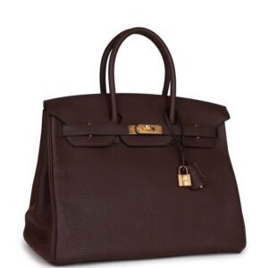 Hermes Birkin 35 Rouge Sellier Clemence Gold Hardware | AlmaBagz
