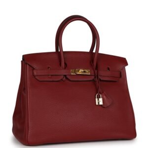Hermes Birkin 35 Rouge H Togo Gold Hardware | AlmaBagz