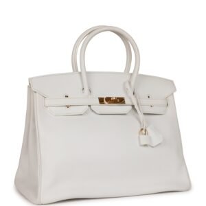 Hermes Birkin 35 White Epsom Gold Hardware | AlmaBagz