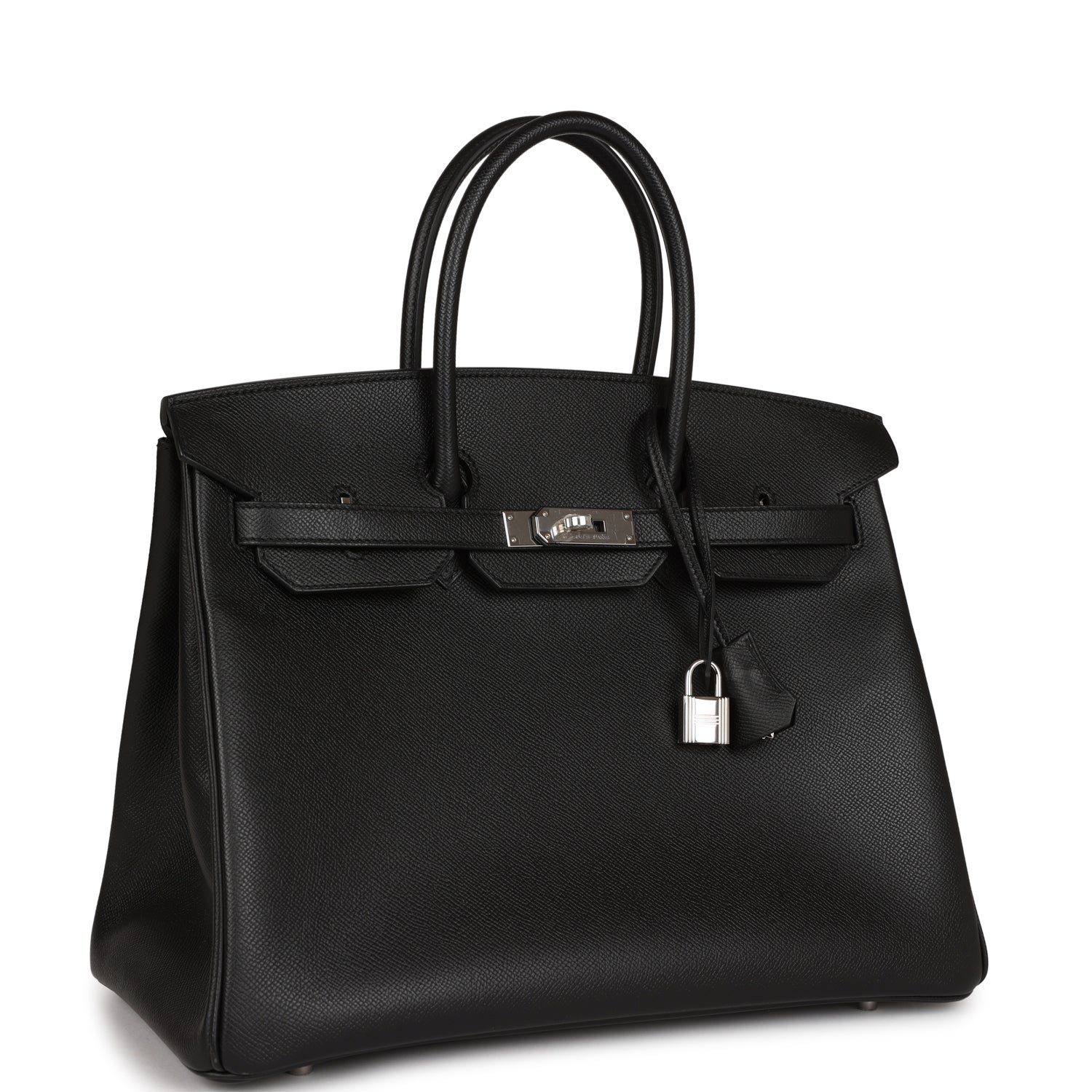 Hermes Birkin 35 Black Epsom Palladium Hardware | AlmaBagz