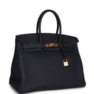 Hermes Birkin 35 Bleu Nuit Togo Gold Hardware | AlmaBagz