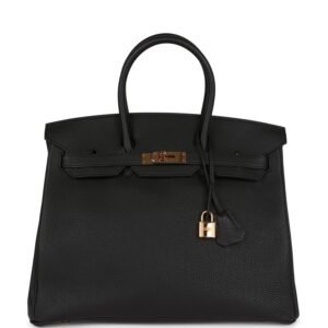 Hermes Birkin 35 Black Togo Rose Gold Hardware | AlmaBagz
