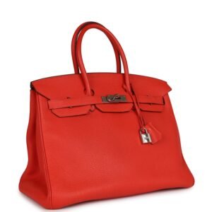 Hermes Birkin 35 Rouge Tomate Togo Palladium Hardware | AlmaBagz