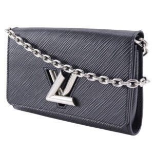 LOUIS VUITTON Shoulder Bag M62038 Epi Leather black Chain wallet Portefeuille Twist Chain Women Used | AlmaBagz